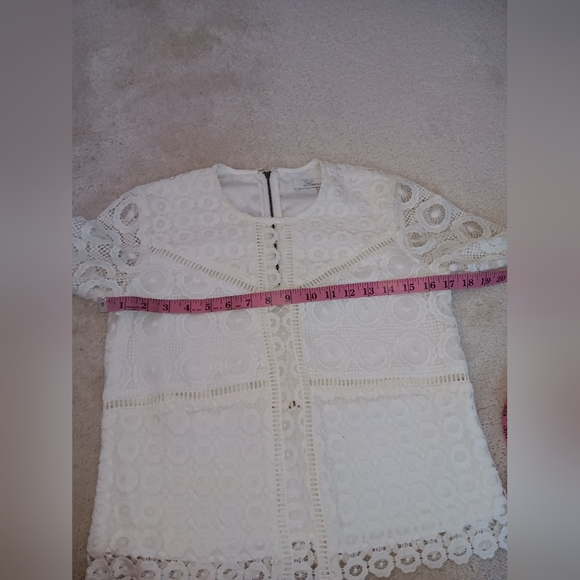 Lovers + Friends ~ Lace Crochet Sheer Long Sleeve Top – White, Size S - Picture 7 of 13
